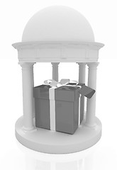 Image showing Gift box in rotunda 