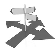 Image showing 3D blank road sign 