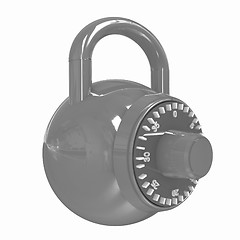 Image showing Illustration of security concept with glossy locked combination 