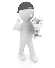 Image showing 3d man with light bulb