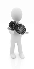 Image showing 3d man with pineapple 