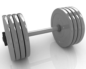 Image showing Colorful dumbbell 