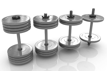 Image showing Colorful dumbbells 