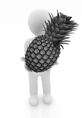 Image showing 3d man with pineapple 
