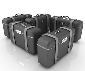 Image showing Brown traveler's suitcases 