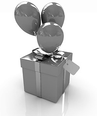 Image showing Gift box with balloon for summer 