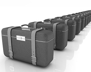 Image showing Brown traveler's suitcases 