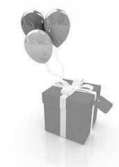 Image showing Gift box with balloon for summer 