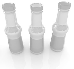 Image showing Plastic milk products bottles set 