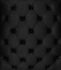 Image showing Sepia picture of genuine black leather upholstery 