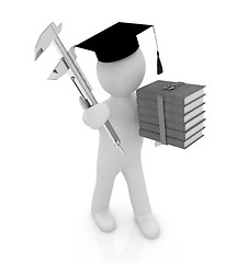 Image showing 3d man in graduation hat with the best technical educational lit