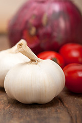 Image showing onion garlic and tomatoes