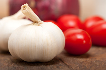 Image showing onion garlic and tomatoes