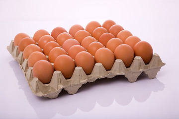 Image showing Eggs in a box