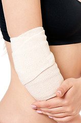 Image showing Close-up of bandaging