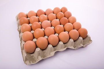 Image showing Eggs in a box