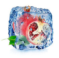 Image showing Ice and pomegranate