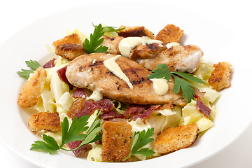 Image showing Chicken caesar salad side view