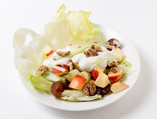 Image showing Waldorf salad over white