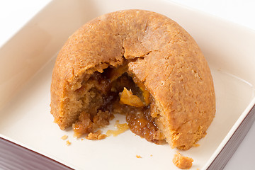 Image showing Traditional lemon Sussex pond pudding