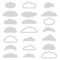 Image showing set of clouds icons