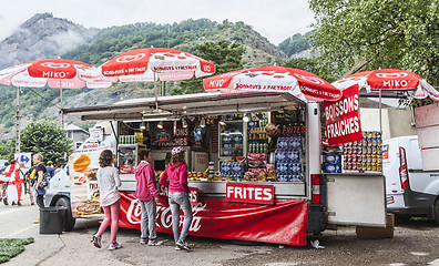 Image showing Kiosk on the Roadside- Tour de France 2014