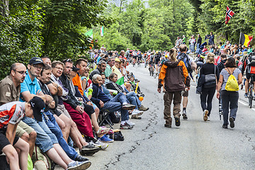 Image showing Crowd of Fans on the Roads of Le Tour de France