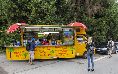 Image showing Kiosk on the Roadside- Tour de France 2014