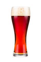Image showing Red beer glass