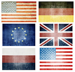 Image showing Set Of Grunge Flags