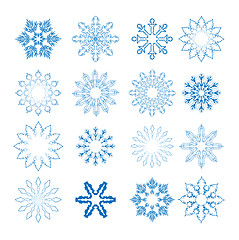 Image showing Set Of Snowflakes