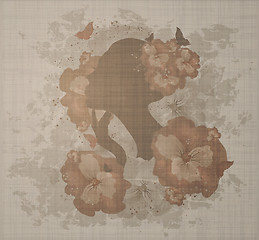 Image showing Grunge Floral Woman