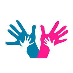 Image showing children and adults hands together