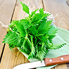 Image showing Nettles with knife on napkin