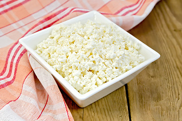 Image showing Curd with red napkin on board