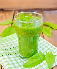 Image showing Cocktail with spinach on the board