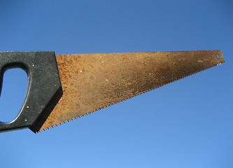 Image showing Rusty hand saw