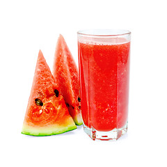 Image showing Juice watermelon in glass