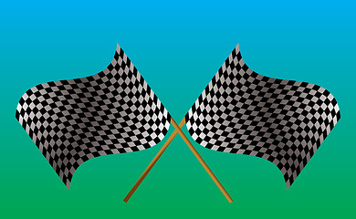 Image showing crossed checkered flag