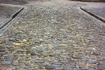 Image showing Old cobbled road in Lviv, Ukraine