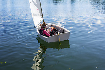 Image showing Young Girl sails