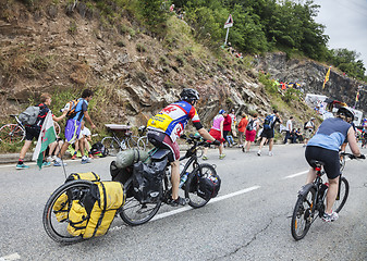 Image showing Amateur Cyclists on the Roads of Le Tour de France