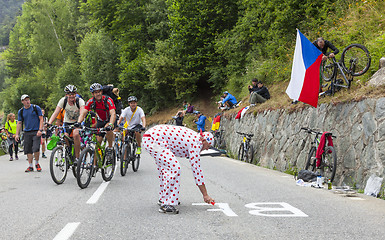 Image showing Fans on the Road of Le Tour de France