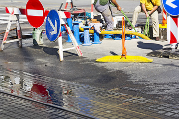 Image showing Repair of water pipes