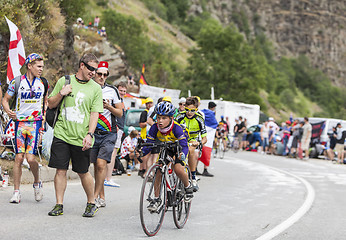 Image showing Kids on the Road of Le Tour de France