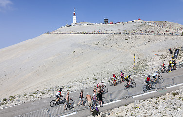 Image showing Amateur Cyclists on Mont Ventoux