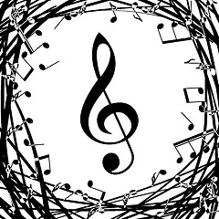 Image showing Grunge music notes 