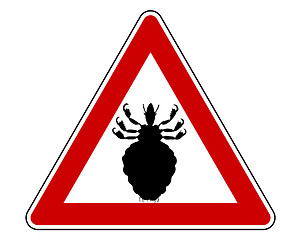 Image showing Louse warning sign