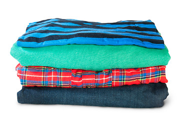 Image showing Stack Of Four Types Of Clothes