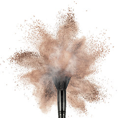 Image showing White powder explosion isolated on black